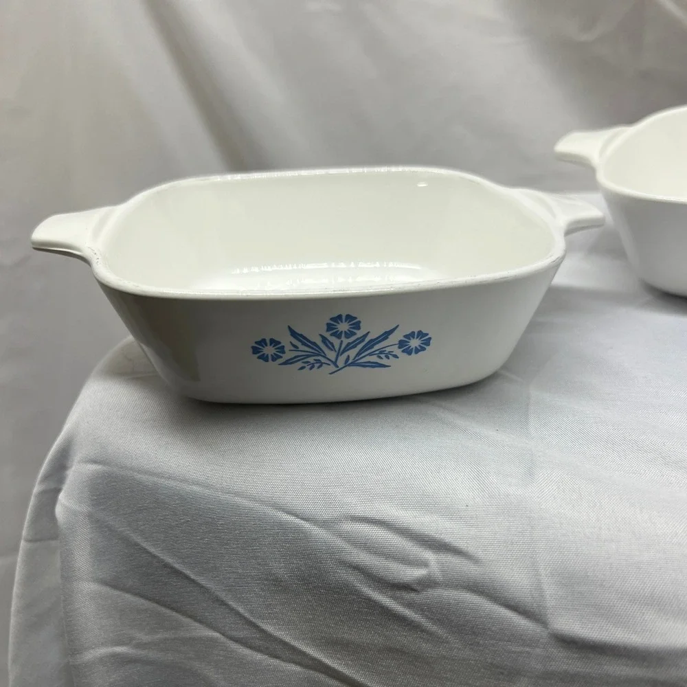Corning‎ Ware Petite Pan Blue Cornflower Square Baking Dish Set P-41-B